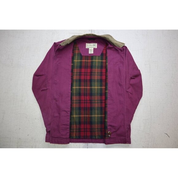 Vintage 90s LL Bean Barn Chore Jacket Canvas Lined Chore Coat Women Sz M - Picture 8 of 9